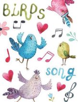 Birds song: Music notebook wide staff manuscript paper - 8.5x11 - 120 pages - 8 staves per page - easy to write on - perfect for l