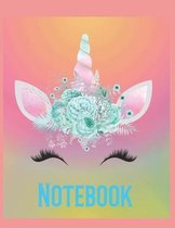 Notebook: ABC Practice Handwriting, Printing and Drawing Paper For Grade K 1 and 2 Unicorn Cover