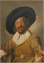 De vrolijke drinker, Frans Hals - Foto op Forex - 60 x 80 cm