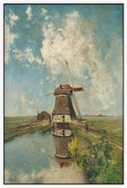 Een molen aan een poldervaart, Paul Gabriël - Foto op Akoestisch paneel - 100 x 150 cm