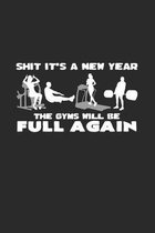New year gym will be full: 6x9 New Year's Eve - grid - squared paper - notebook - notes