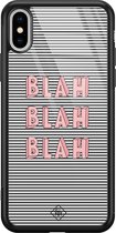 iPhone XS Max hoesje glass - Blah blah blah | Apple iPhone Xs Max case | Hardcase backcover zwart
