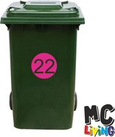 Kliko Sticker / Vuilnisbak Sticker - Nummer 22 - 17 x 17 - Roze