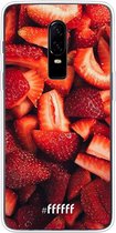 OnePlus 6 Hoesje Transparant TPU Case - Strawberry Fields #ffffff