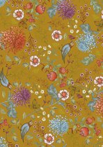 Cadeaupapier inpakpapier Bloemen en vogels Blauw - Vellen: Gevouwen 50x70 - 250st