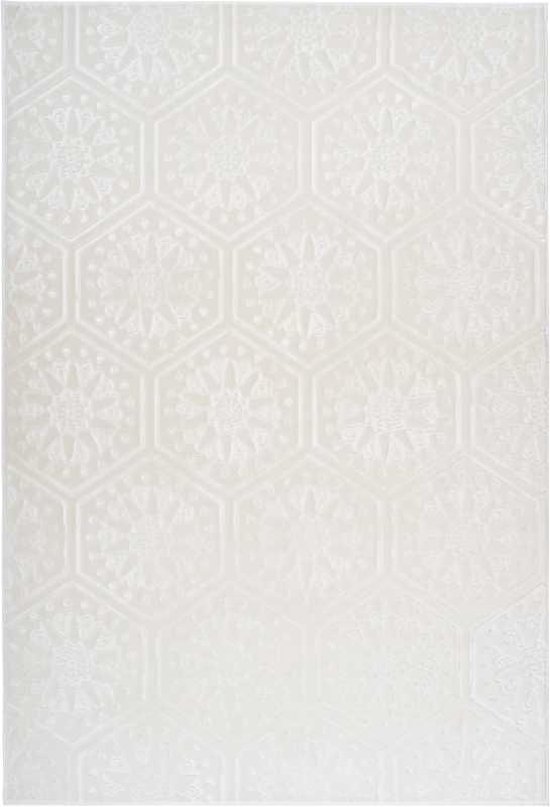 Verslagen bolvormig Romanschrijver Modern laagpolig vloerkleed Monroe - Wit 200 - 160x230 cm | bol.com