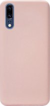 ADEL Premium Siliconen Back Cover Softcase Hoesje Geschikt voor Huawei P20 - Lichtroze