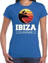 Ibiza zomer t-shirt / shirt Ibiza summer voor dames - blauw - Ibiza party / vakantie outfit / kleding / feest shirt XS