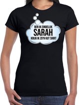 Ben ik eindelijk Sarah verjaardag cadeau t-shirt / shirt - zwart - voor dames - 50ste verjaardag kado shirt / outfit / Sarah XS