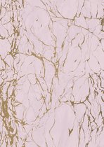 Gestreept inpakpapier Roze Goud K601310- Breedte 50 cm - 50m lang