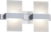 LED Wandspot - Trion Plankton - 4W - Warm Wit 3000K - 2-lichts - Rechthoek - Mat Grijs - Aluminium - OSRAM LEDs