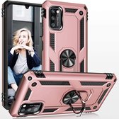 Samsung Galaxy A41 Ring Armor Hoesje - Rose Goud