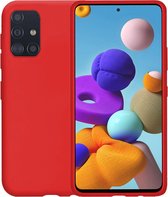 Samsung A51 Hoesje Siliconen Case Back Cover Hoes - Rood