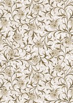 Goud Wit Kerst papier Ornamenten- Breedte 40 cm - m lang - Breedte 40  cm - K892003-3-40cm