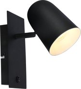 BRILLIANT lamp Ayr wandspot schakelaar zwart mat | 1x D45, E14, 18W, geschikt voor vallampen (niet inbegrepen) | Schaal A ++ tot E | Met tuimelschakelaar