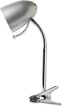LED Klemlamp - Aigi Wony - E27 Fitting - Flexibele Arm - Rond - Glans Zilver - BES LED