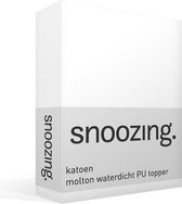 Snoozing - Katoen - Molton - Waterdicht PU - Topper - Hoeslaken - Eenpersoons - 100x200 cm - Wit