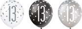 Ballonnen 13 Jaar Stippen Zwart 30cm 6st