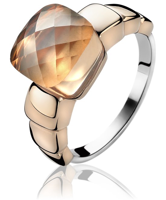ZINZI ZIR1111C60 - Zilver Roségoudvergulde Ring