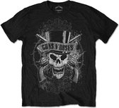 Guns N' Roses - Faded Skull Heren T-shirt - XXL - Zwart