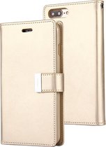 GOOSPERY RICH DIARY voor iPhone 8 Plus & 7 Plus PU + TPU Crazy Horse Texture Horizontaal Flip Leren Case met Kaartsleuven & Portemonnee (Goud)