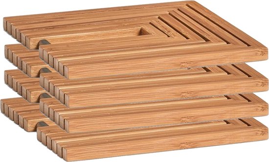 4x Bamboe houten pannenonderzetters uitklapbaar 19 Zeller -... | bol.com