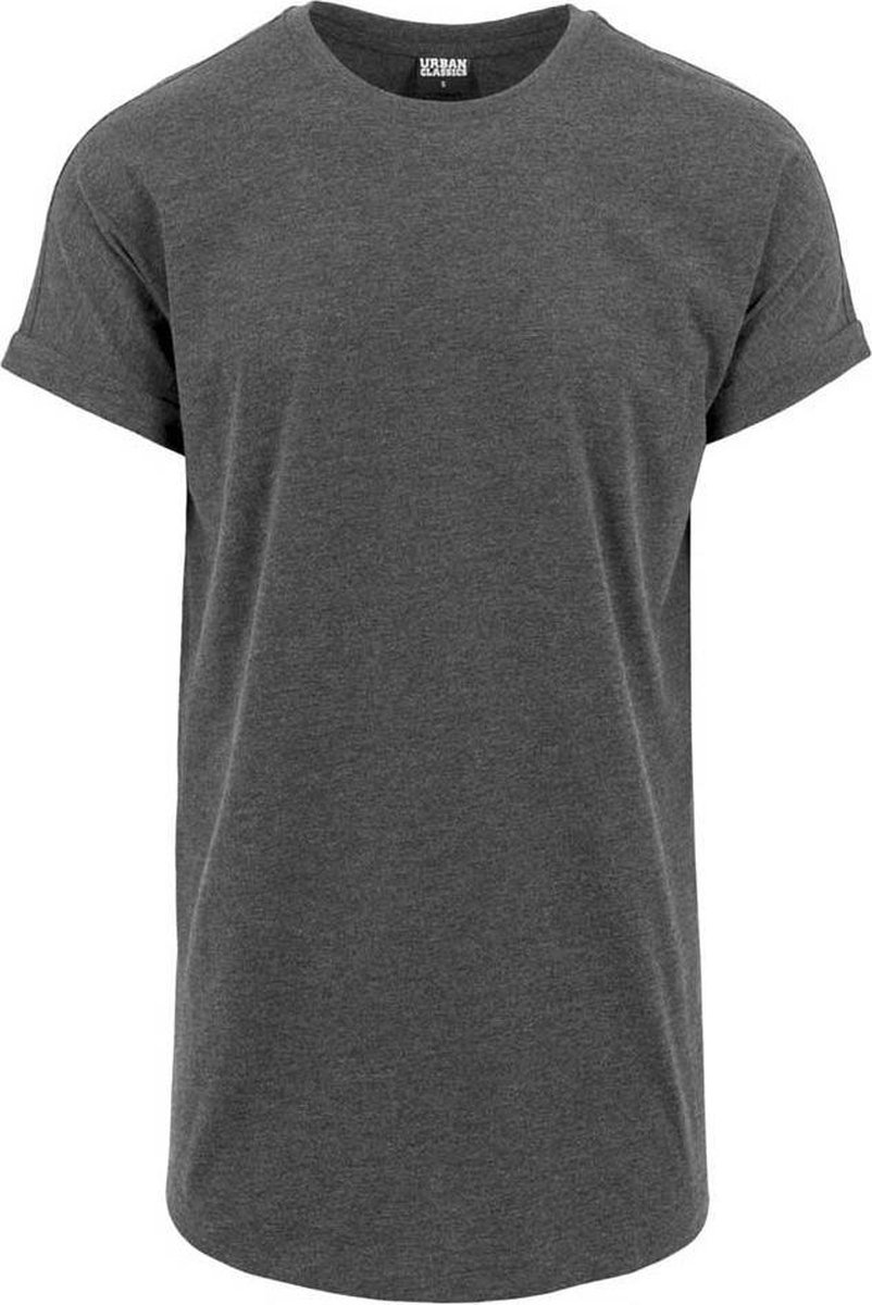 Urban Classics Long Shaped Turnup Heren Tshirt S Grijs