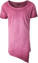 Urban Classics Heren Tshirt -M- Asymetric Long Spray Dye Rood