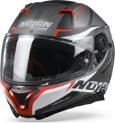 Nolan N87 Miles 87 Flat Lava Grey Red White Integraalhelm - Motorhelm - Maat S