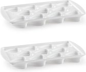 2x Hartjes ijsblokjes/ijsklontjes vorm - voor 11 stuks ijsklontjes - IJsblokjes/ijsklontjes makers