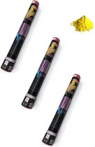 Set van 3x stuks kleurenpoeder shooters/kannonnen geel 40 cm