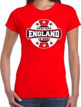 Have fear England is here / Engeland supporter t-shirt rood voor dames M