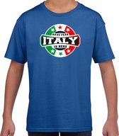 Have fear Italy is here / Italie supporter t-shirt blauw voor kids L (146-152)