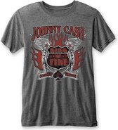 Johnny Cash - Ring Of Fire Heren T-shirt - XL - Grijs