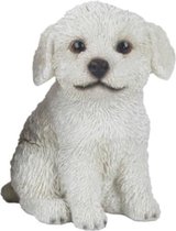 Esschert Design Puppy Zittend 15,4 X 12,8 Cm Polyresin Wit