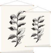 Ulmus Minor zwart-wit 2 (Cornish Elm) - Foto op Textielposter - 90 x 135 cm