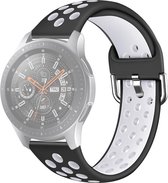 Let op type!! Voor Galaxy Watch 46 / S3 / Huawei Watch GT 1 / 2 22mm Smart Watch Siliconen dubbele kleur polsband watchband  grootte: L (Zwart wit)