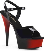 Pleaser Sandaal met enkelband -45 Shoes- DELIGHT-609BR US 14 Zwart/Rood