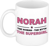 Norah The woman, The myth the supergirl cadeau koffie mok / thee beker 300 ml