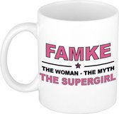 Famke The woman, The myth the supergirl cadeau koffie mok / thee beker 300 ml