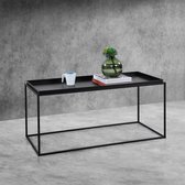 Salontafel zwart metaal 47x100x50 cm