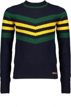 Nobell' Meisjes sweaters Nobell' Kaisa flatknitted ribtop l/sl Grey Navy 134/140