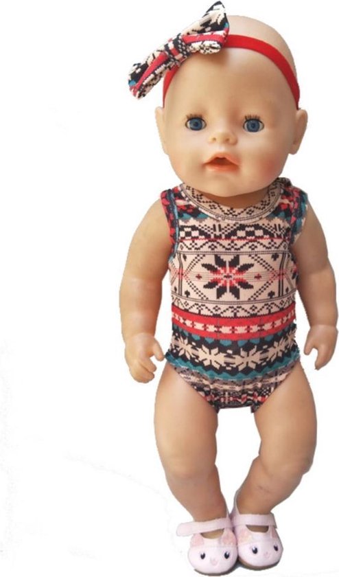 Badpak voor babypop - Geschikt voor Baby Born - Bohemian style badkleding  -... | bol.com