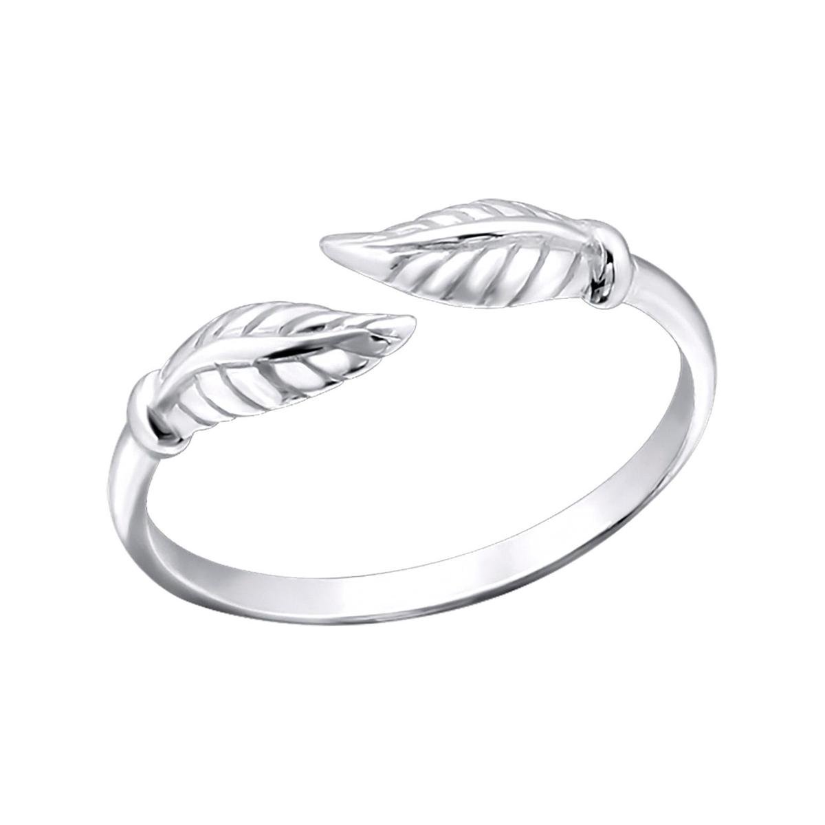 WeLoveSilver - zilveren teenring - bladontwerp - nikkelvrij