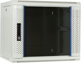 DSIT 9U witte wandkast / serverbehuizing met glazen deur 600x450x500mm (BxDxH) - 19 inch
