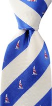 We Love Ties - Stropdas Captain Stubart - geweven zuiver zijde - blauw / wit / rood / grijs