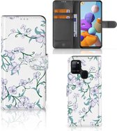 Book Case voor Samsung Galaxy A21s Uniek Hoesje Blossom White