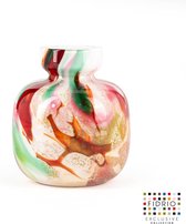 Design vaas Olympia Small - Fidrio MIXED COLOURS - glas, mondgeblazen bloemenvaas - hoogte 14,5 cm