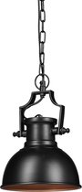 Relaxdays hanglamp industrieel - plafondlamp vintage - hangende lamp - eettafel lamp - zwart