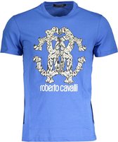 Roberto Cavalli T-shirt Blauw XL Heren